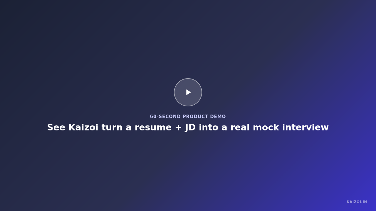 Kaizoi 60-second product demo — video coming soon